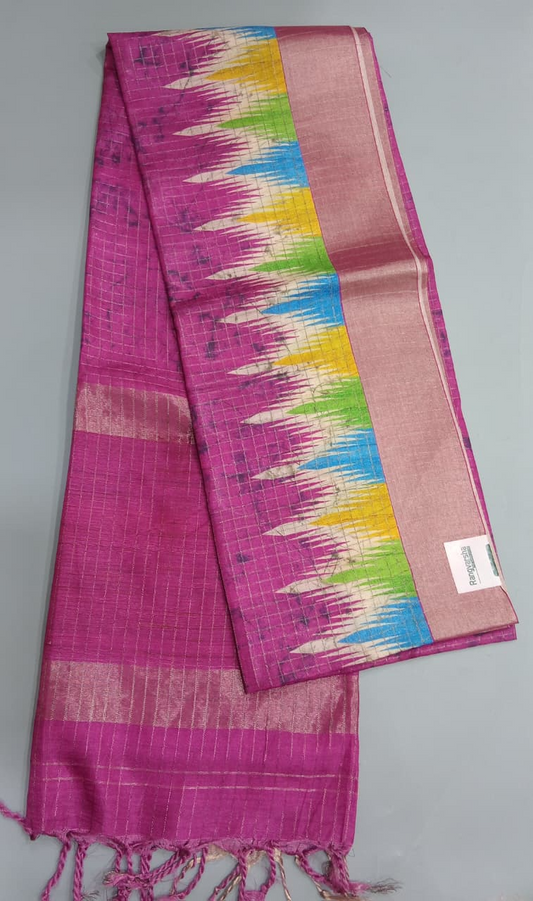 Rani Pink Tussar Saree