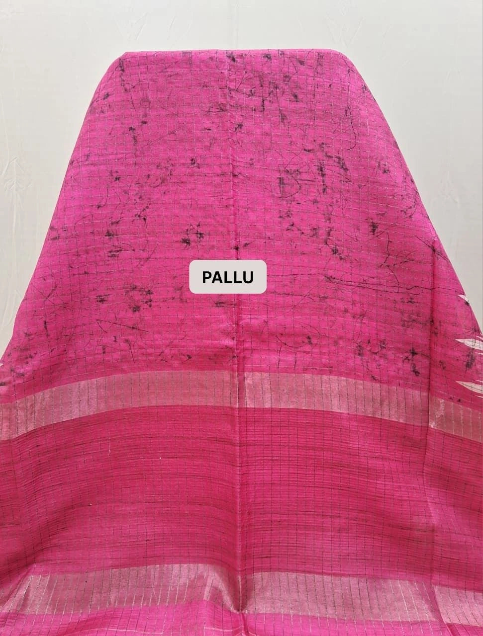 Dark Pink Tussar Saree pallu