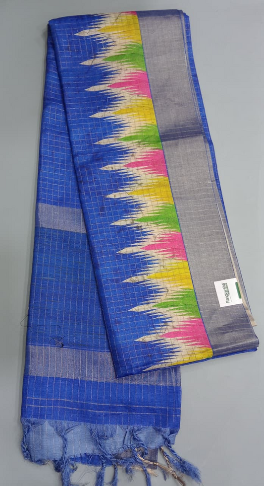 Royal Blue Tussar Saree 