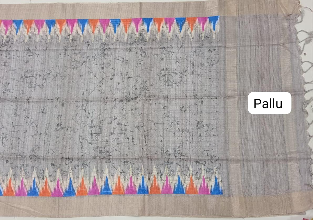 Sand Brown Tussar Saree Pallu