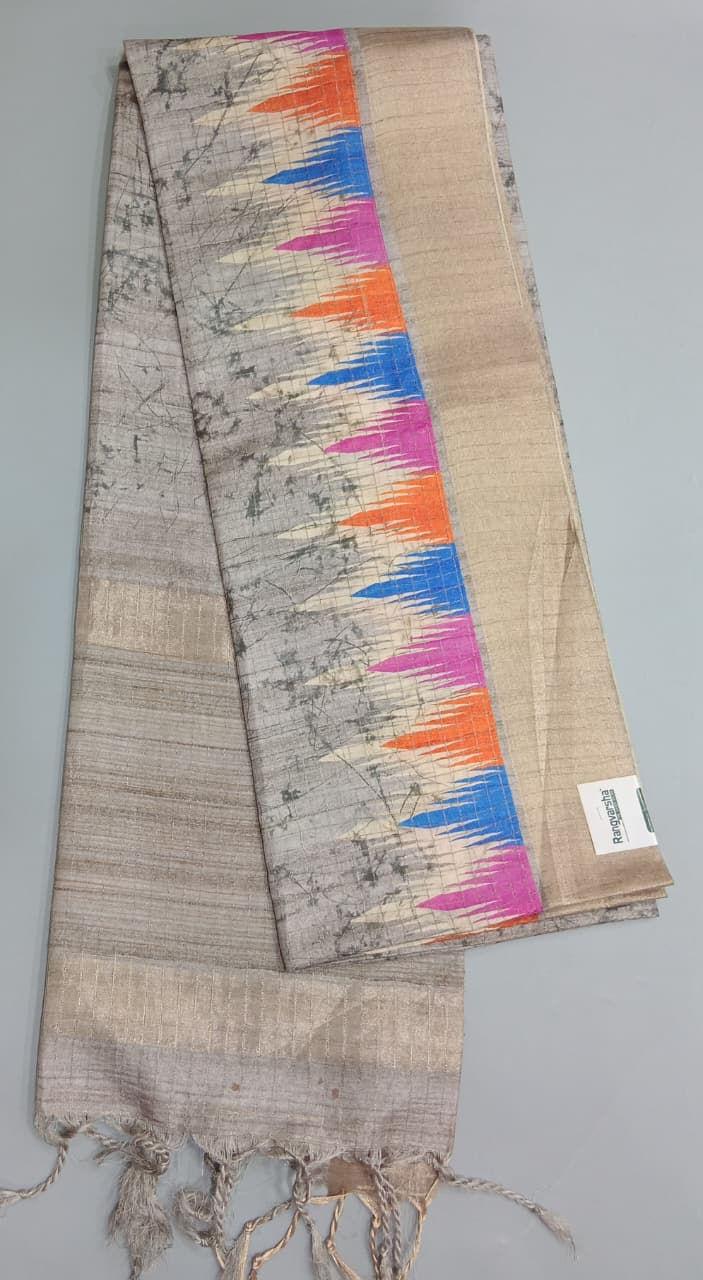 Sand Brown Tussar Saree