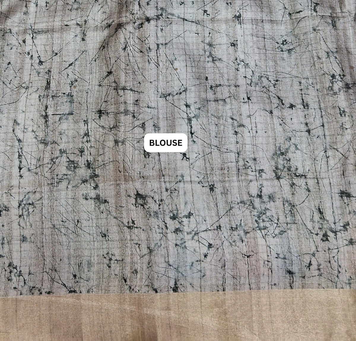 Sand Brown Tussar Saree blouse