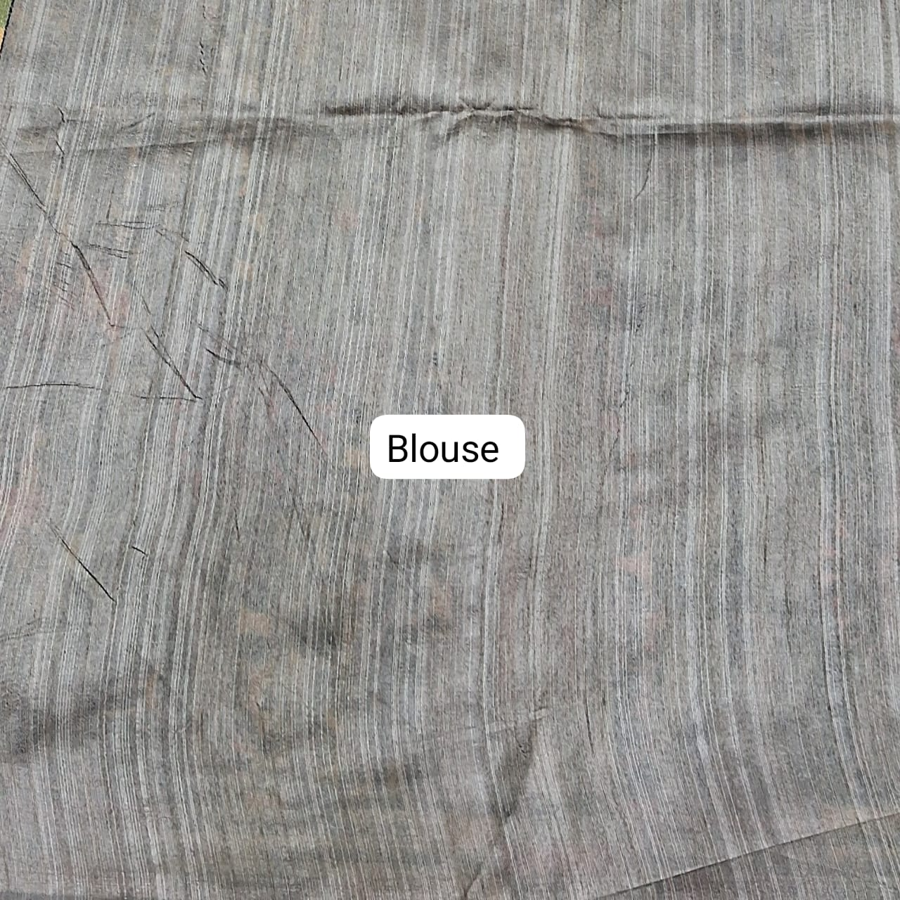 Sand Brown Floral Tussar Saree blouse