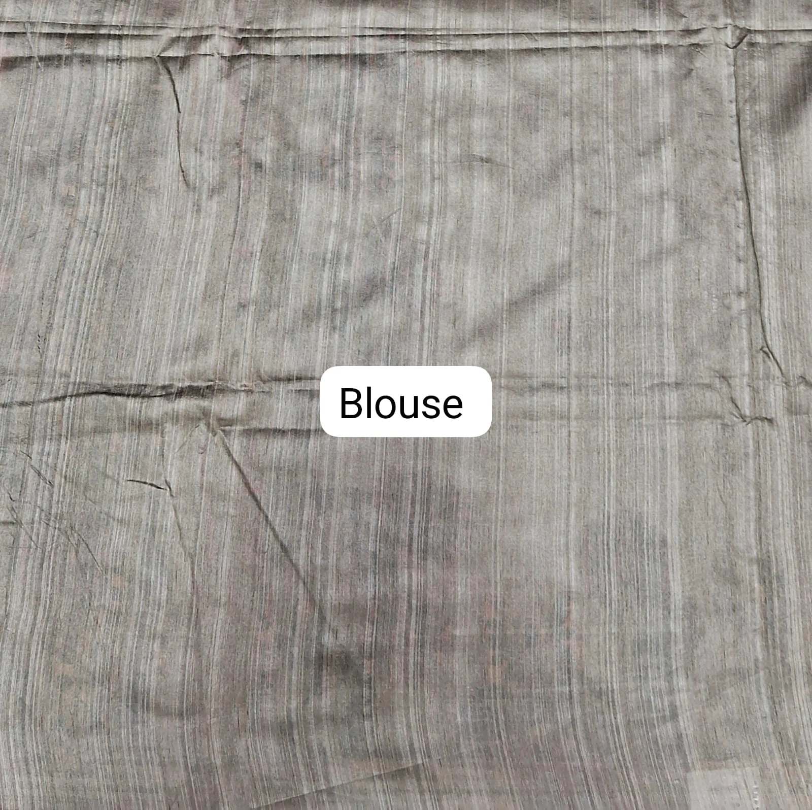 Sand Brown Floral Tussar Saree blouse