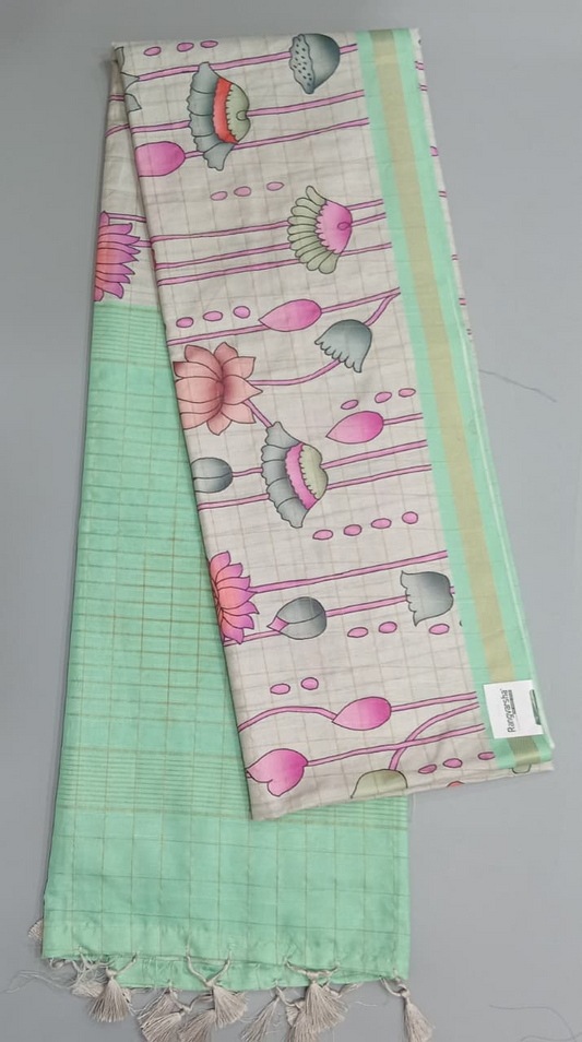 Cream Tussar Saree