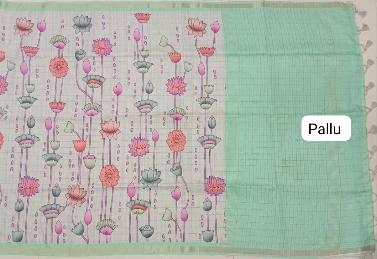 Cream Tussar Saree Pallu