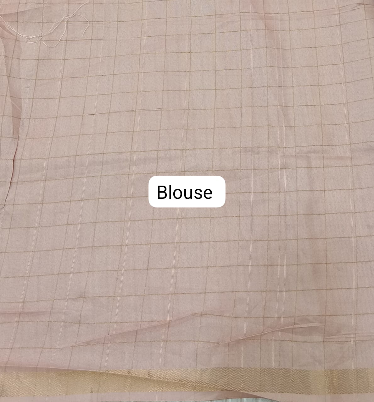 Baby Blue Tussar Saree Blouse