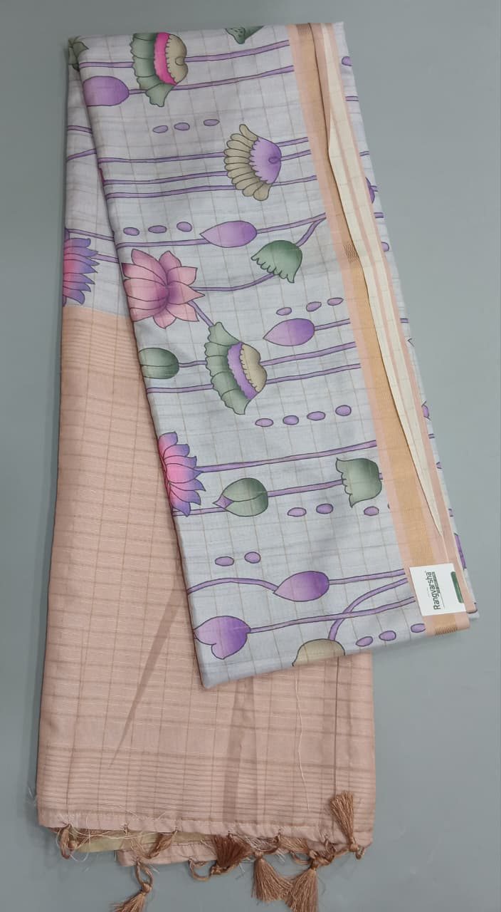 Baby Blue Tussar Saree 