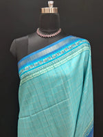 Aqua Blue Tussar Saree 1