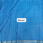 Aqua Blue Tussar Saree Blouse