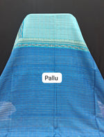 Aqua Blue Tussar Saree for Pallu