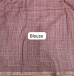 Peach Semi Tussar Saree Blouse