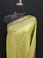 Classic Green Tussar Saree with Festive Charm 1