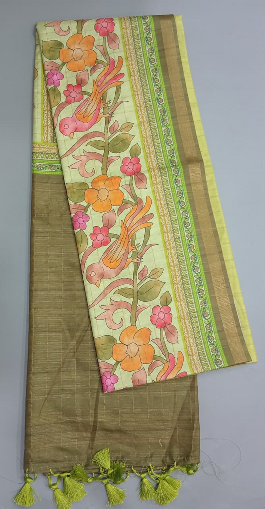 Green Tussar Saree 