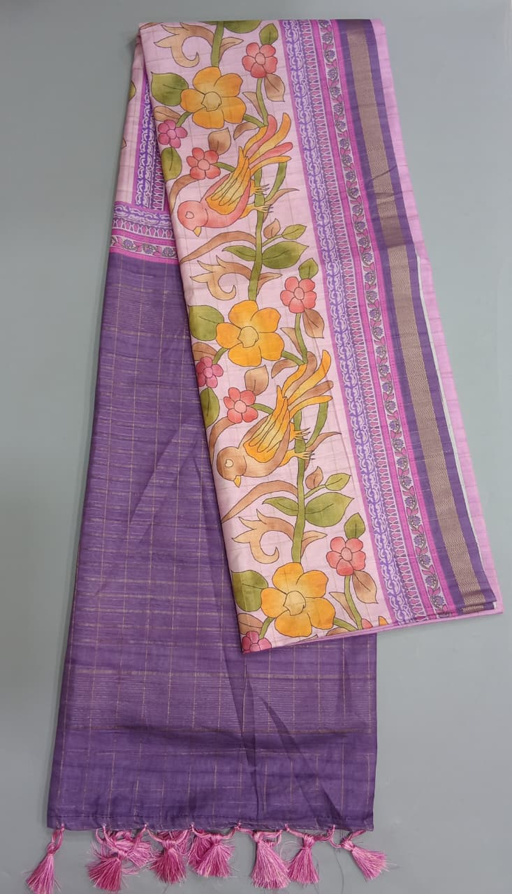 Lavender Tussar Saree 