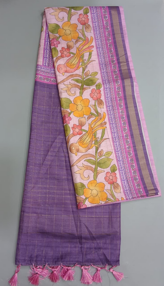 Lavender Tussar Saree 
