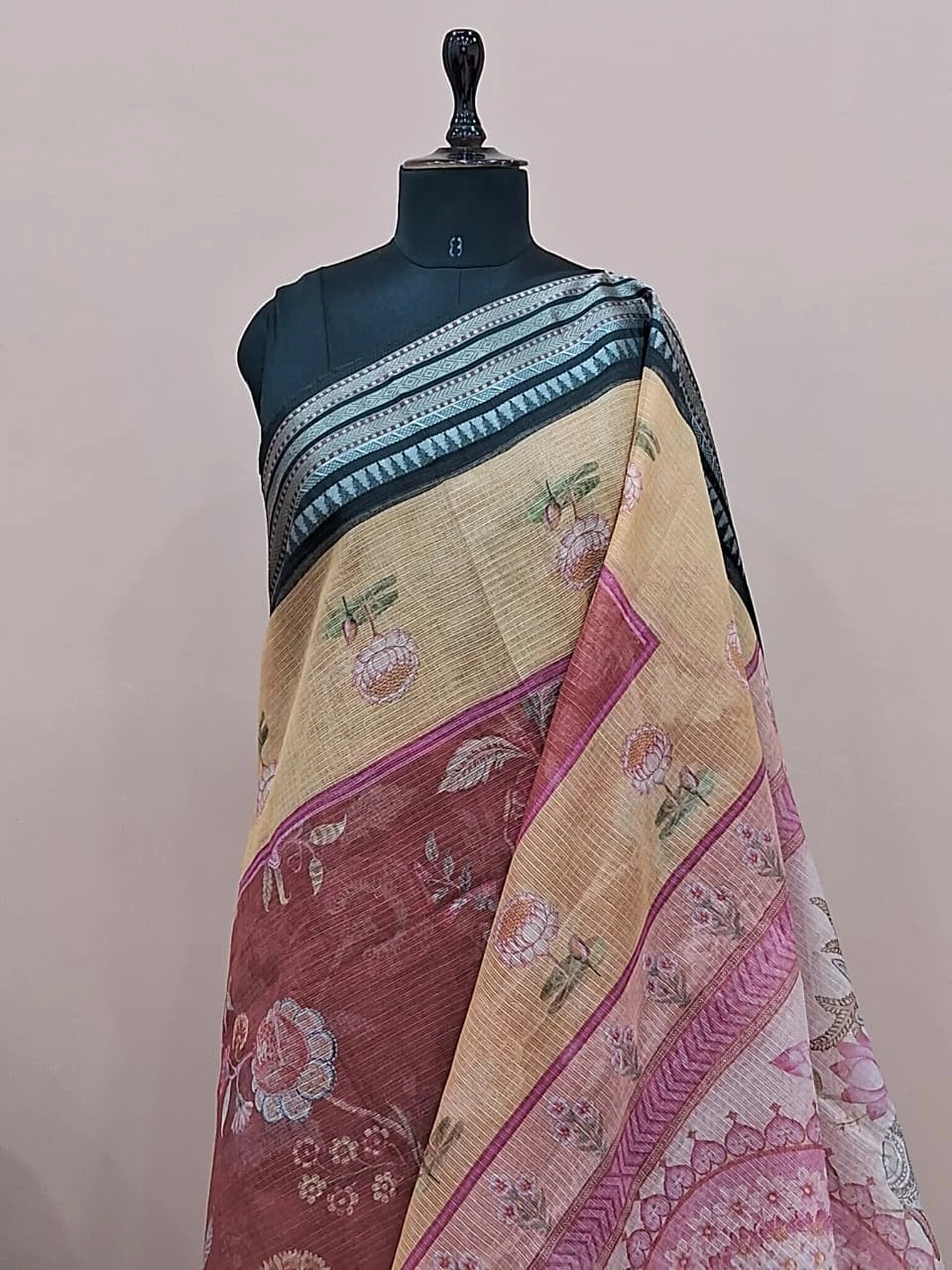 Brick red Cotton Kota saree 1