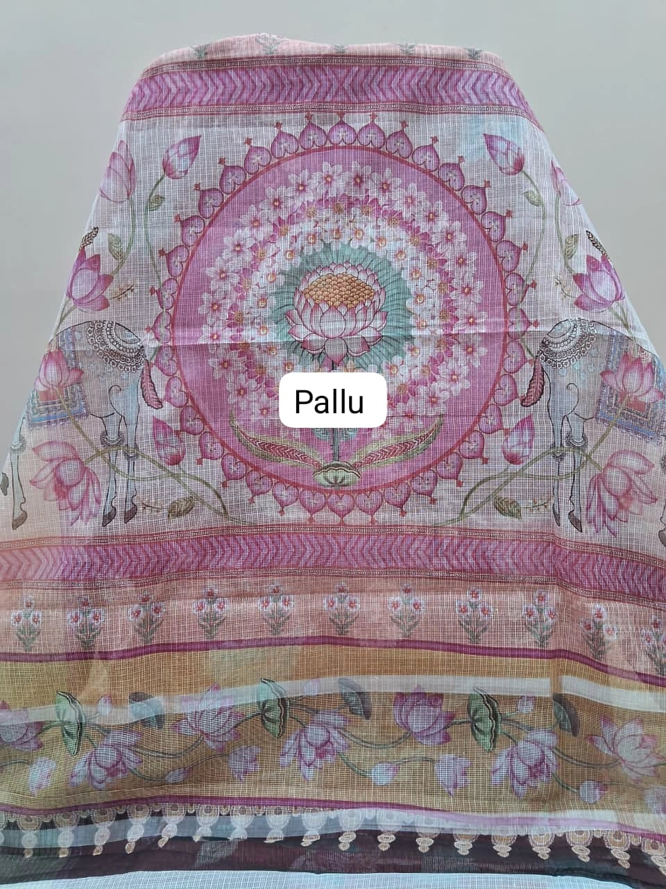 Brick red Cotton Kota saree pallu