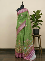 Parrot green Cotton Kota saree 