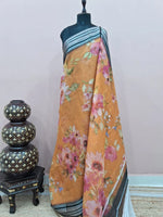 Light orange Cotton Kota saree 