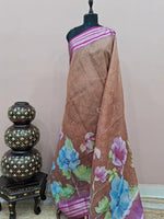 Brown Cotton Kota saree 