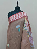 Sand Brown Cotton Kota Saree 1