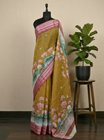 Elegant olive green Cotton Kota saree