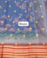 Royal blue Cotton Kota saree Blouse