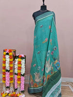 Sea Blue Cotton Kota Saree