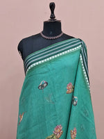 Sea Blue Cotton Kota Saree 1
