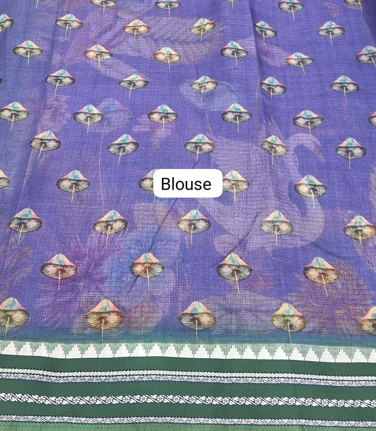 Blue Cotton Kota Saree Blouse