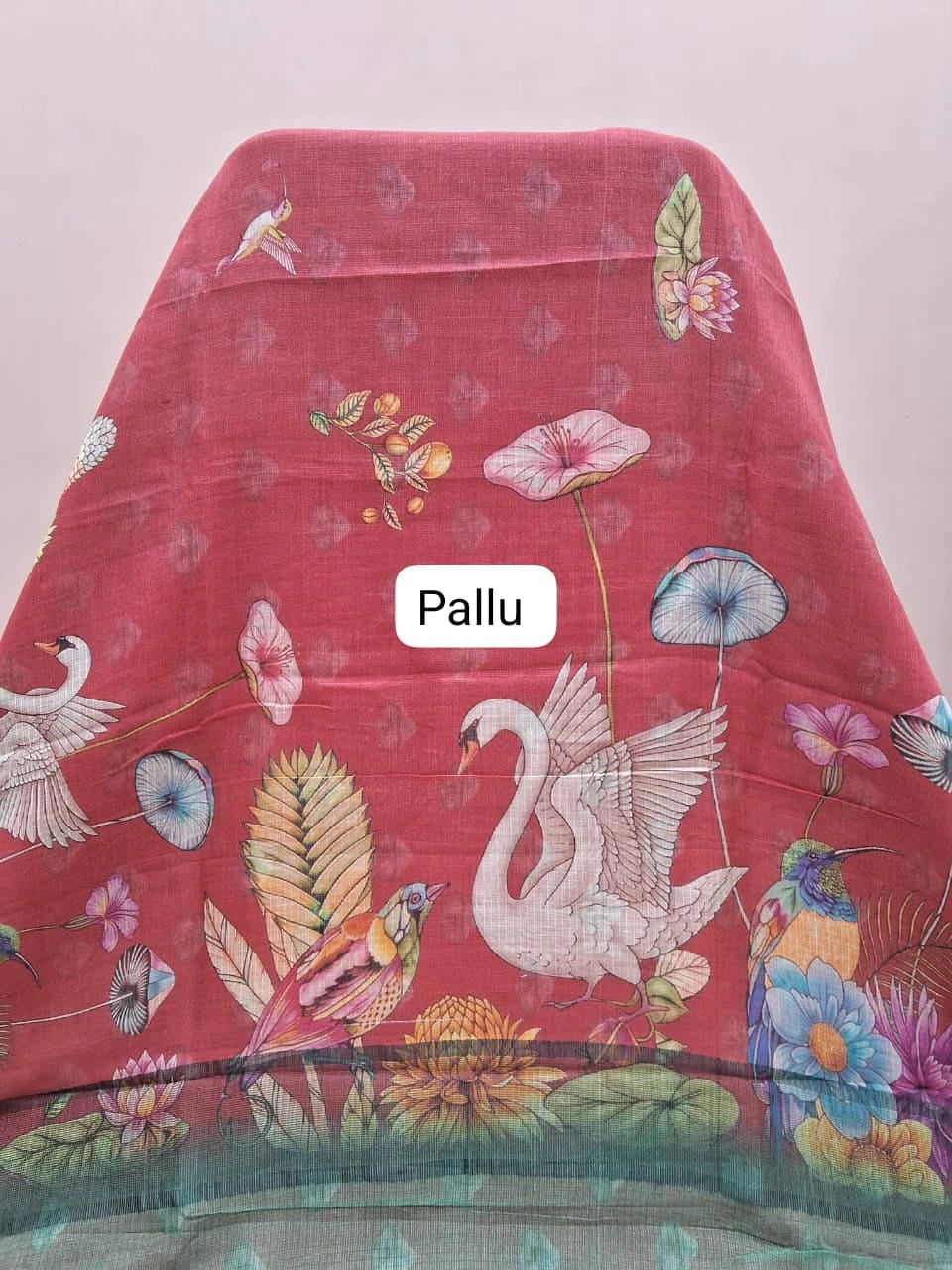 Brick Red Cotton Kota Saree pallu