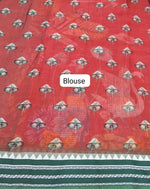 Brick Red Cotton Kota Saree blouse