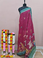 Dark Pink Cotton Kota Saree