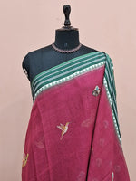 Dark Pink Cotton Kota Saree 1