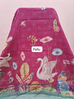 Dark Pink Cotton Kota Saree pallu