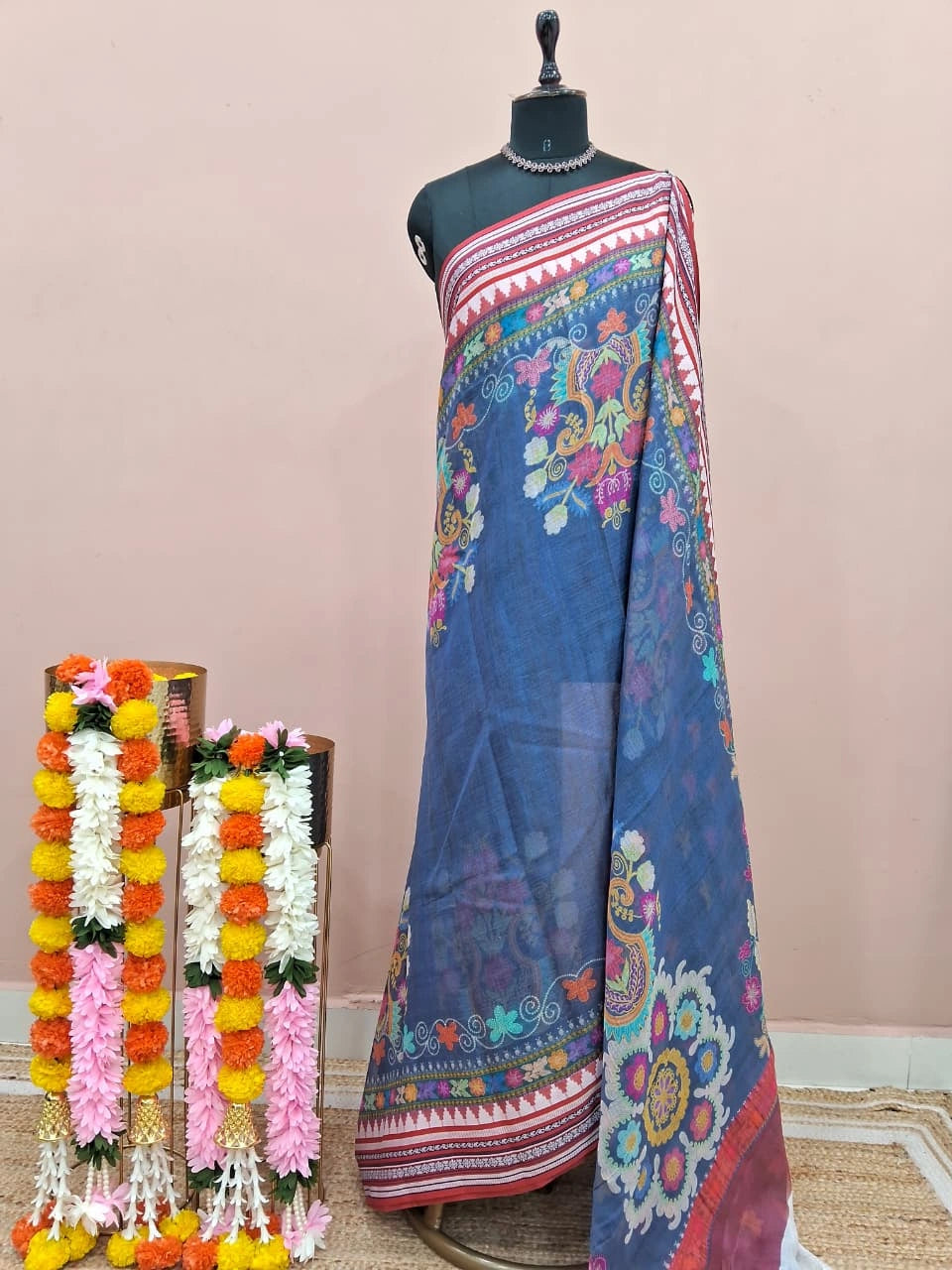 Light Blue Cotton Kota Saree