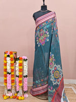 Marine Blue Cotton Kota Saree