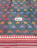 Marine Blue Cotton Kota Saree Blouse