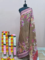 Sand Brown Cotton Kota Saree 