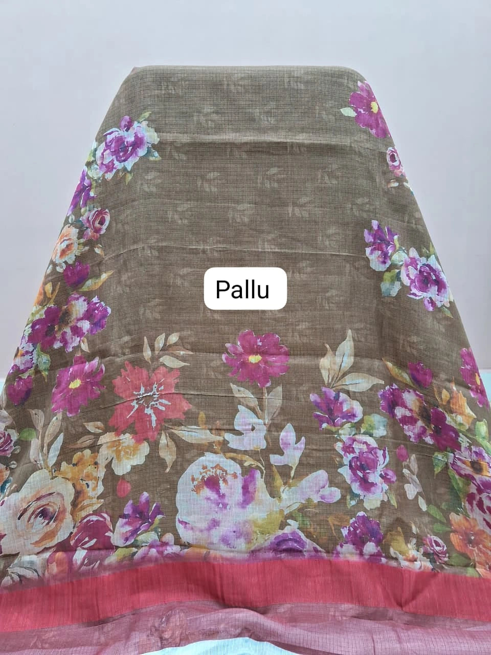 Sand Brown Cotton Kota Saree Pallu