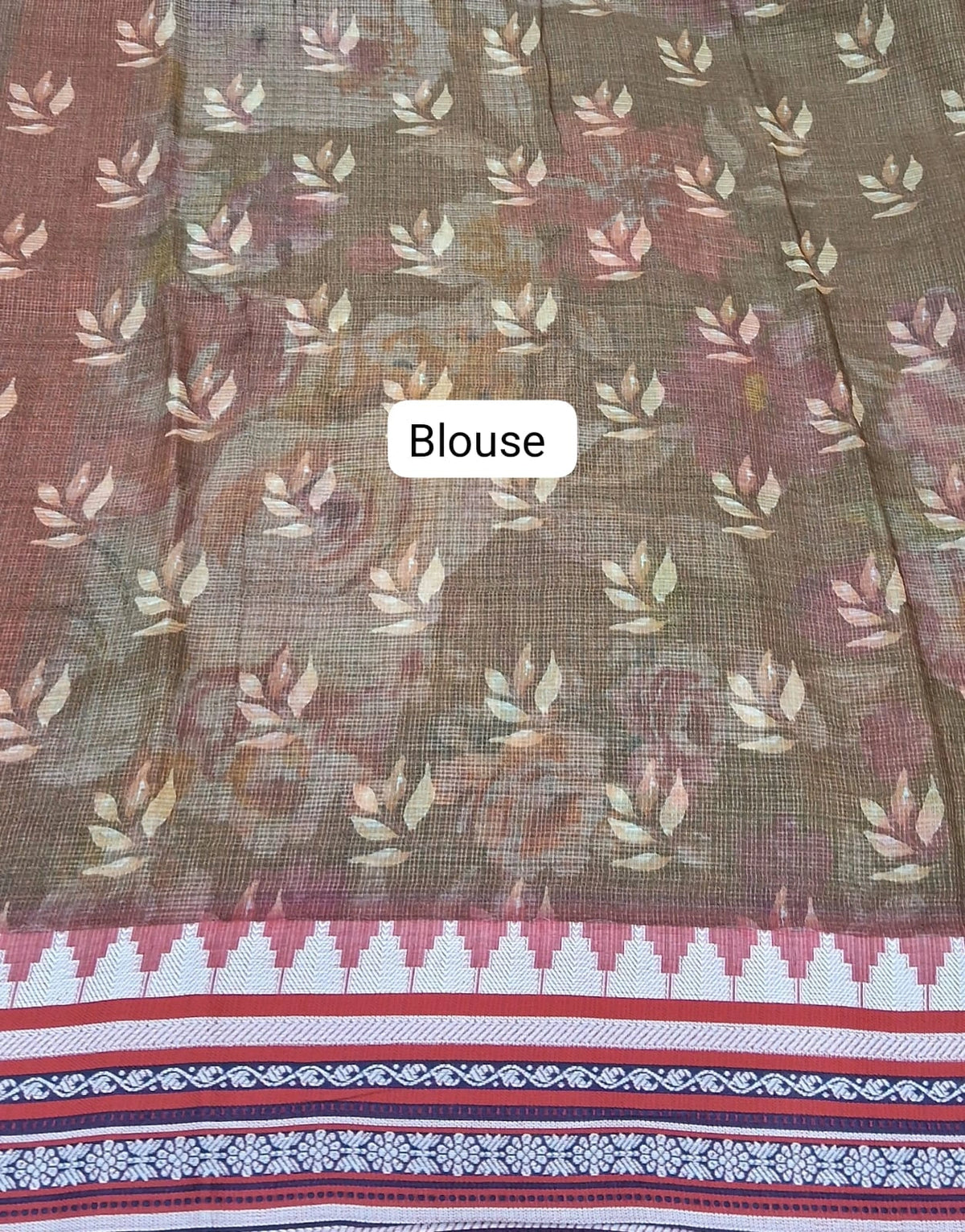 Sand Brown Cotton Kota Saree Blouse
