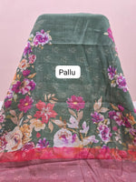 Green Cotton Kota Saree Pallu