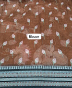 Brown Cotton Kota Saree Blouse