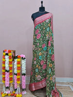 Leaf Green Cotton Kota Saree