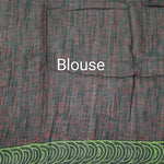 Bottle Green Linen Cotton Saree Blouse