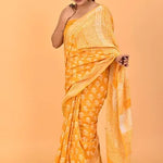 Mango Yellow Linen Cotton Saree