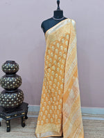 Mango Yellow Linen Cotton Saree