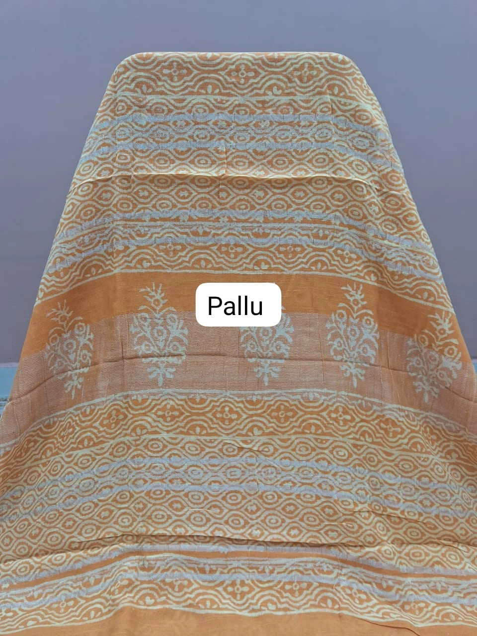 Mango Yellow Linen Cotton Saree Pallu