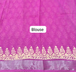 Fuchsia Pink Linen Cotton Saree blouse